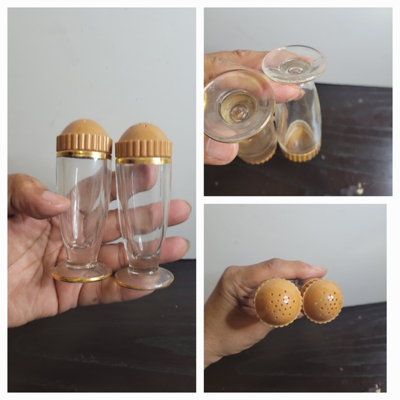 Vtg Gailstyn It's a "Dilly" 22K Gold Gilt Rimmed Glass Lot of 7 Serve Ware - Picture 5 of 12